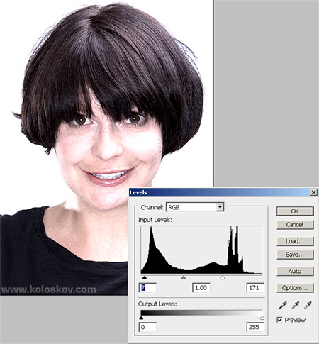 levels Using levels for high key photography effect