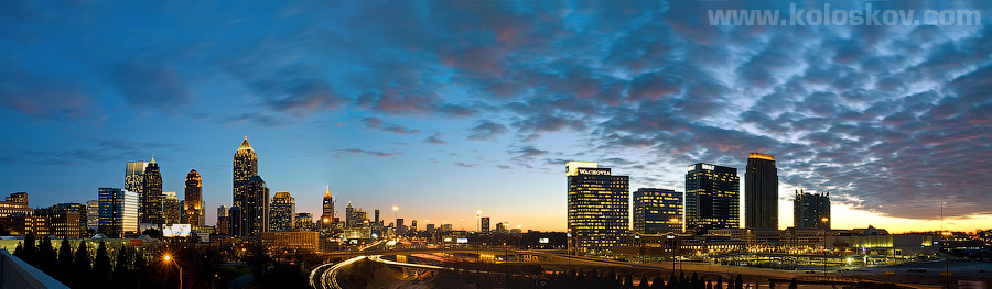 Night Atlanta, GA, panorama, Hi Res stock images