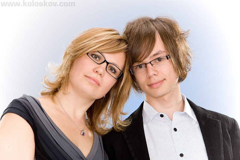 Portrait of mother and son