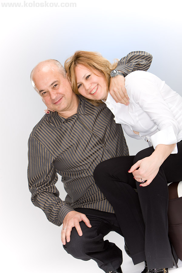 Studio portrait on white
